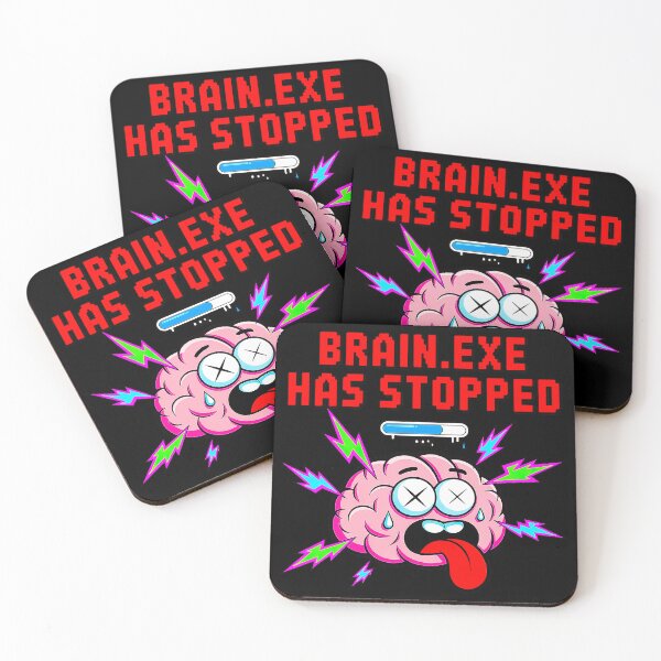 Item preview, Brain.exe Has Stopped Funny Gamer Meme designed and sold by Amanda's Factory.