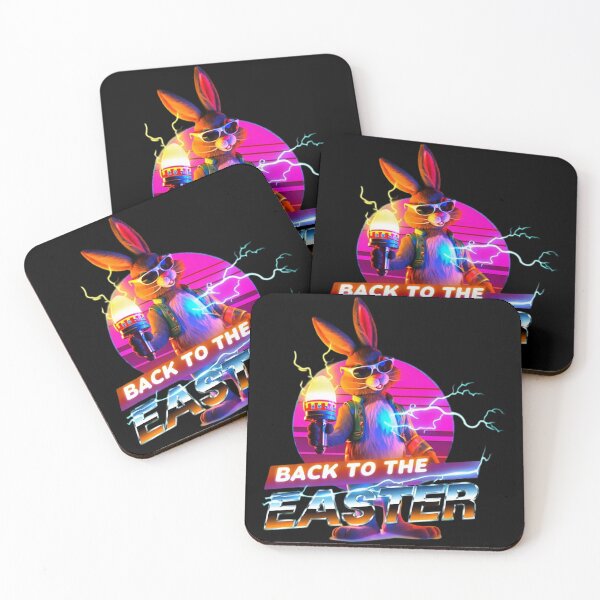 Item preview, Retro Synthwave Easter Bunny Time Traveler designed and sold by newvisionart191.