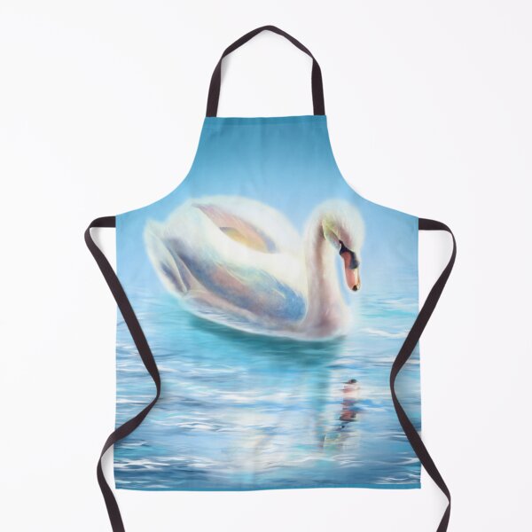 Item preview, White swan, watercolor swan painting, watercolor lake scene designed and sold by hollycooper.