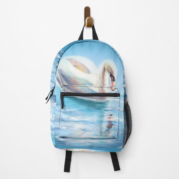 Item preview, White swan, watercolor swan painting, watercolor lake scene designed and sold by hollycooper.
