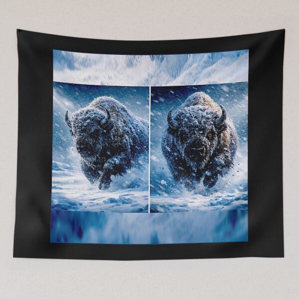 Item preview, Buffalo Wildlife  Snow winter version Collection #8 designed and sold by Helios Be. Lavsh.