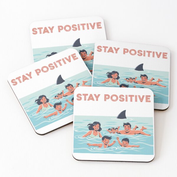 Item preview, Stay Positive – Vintage Beach Shark Parody Design 4 designed and sold by FlamaC.