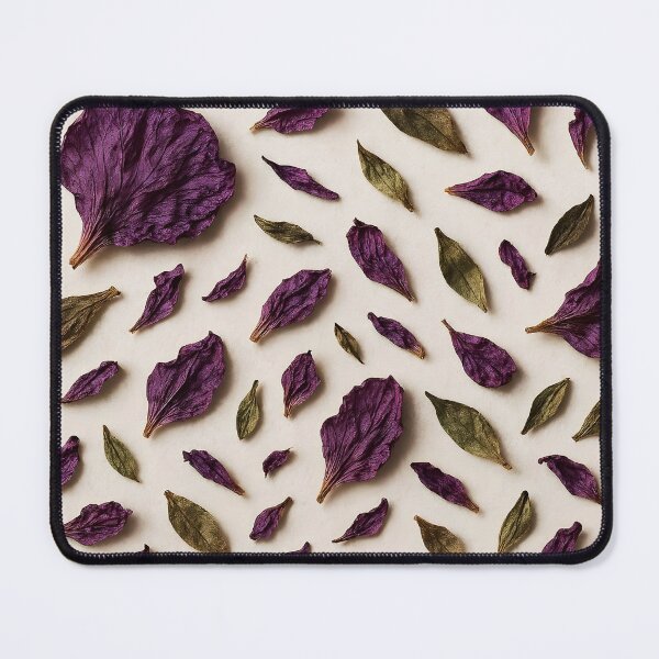 Item preview, Dried Purple Petals and Green Leaves Arranged on White Background designed and sold by EmeraldeaArt.