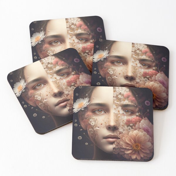Item preview, Girl's Face Surrounded By Lush Botanical Details designed and sold by Shoot-The-Moon.