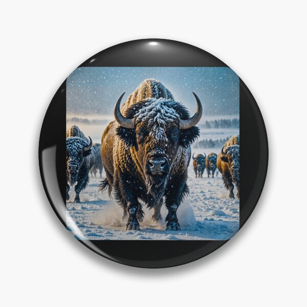 Item preview, Buffalo Wildlife  Snow winter version Collection #11 designed and sold by Helios Be. Lavsh.