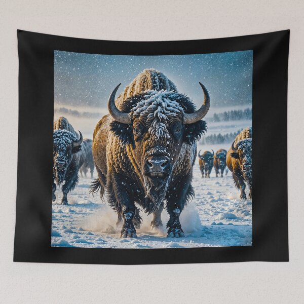 Item preview, Buffalo Wildlife  Snow winter version Collection #11 designed and sold by Helios Be. Lavsh.
