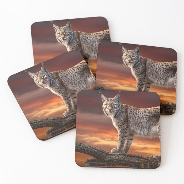 Item preview, Majestic Lynx on Branch at Sunset with Stunning View designed and sold by Artessie.