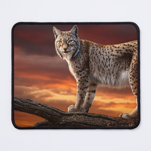 Item preview, Majestic Lynx on Branch at Sunset with Stunning View designed and sold by Artessie.