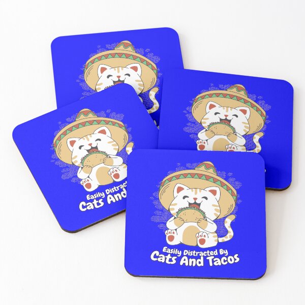Item preview, Funny Taco Lover Humor Easily Distracted By Cats And Tacos designed and sold by fantasticdesign.