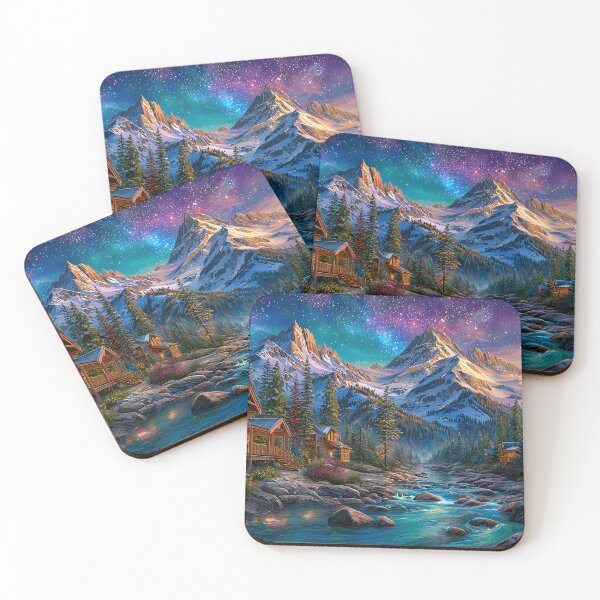 Item preview, Stunning Mountain Landscape Under Night Sky designed and sold by Artessie.