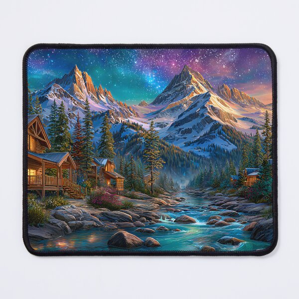 Item preview, Stunning Mountain Landscape Under Night Sky designed and sold by Artessie.