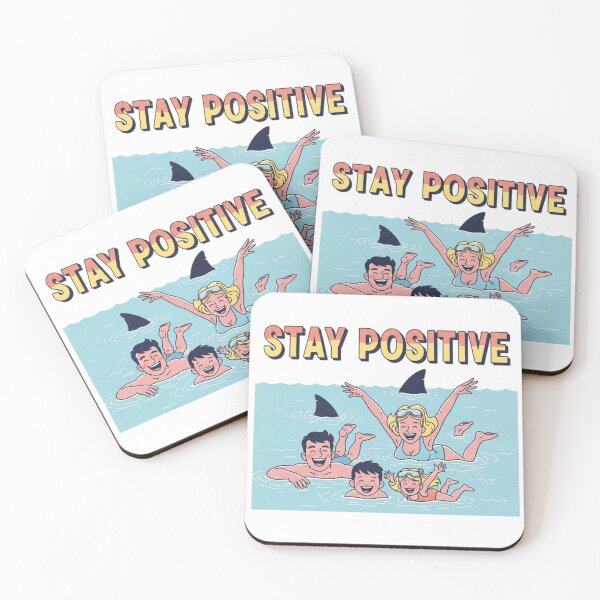 Item preview, Stay Positive – Vintage Beach Shark Parody Design 5 designed and sold by FlamaC.