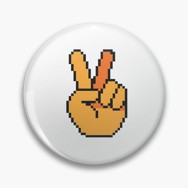 Item preview, Pixel Art V Sign Hand – Retro Peace Gesture designed and sold by ANiyati.