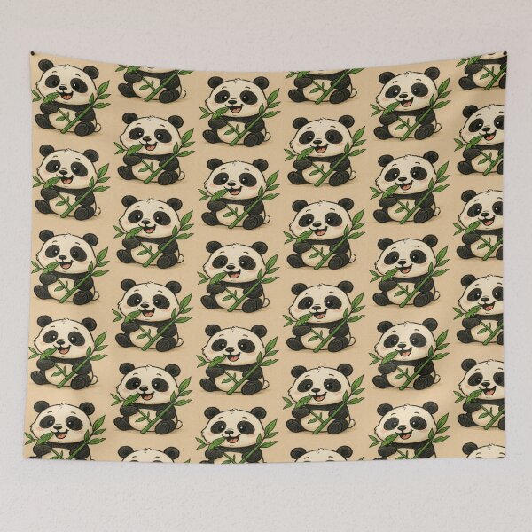 Item preview, Cut Panda with Fresh Bamboo Artwork  designed and sold by NivyasArtistry.