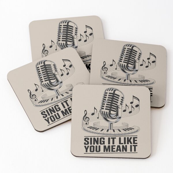 Item preview, retro microphone - vintage mic - classic microphone - singer - vocalist - singing - music lover - music notes - musical notes - treble clef - piano keys - pianist - keyboard instrument designed and sold by JansenGS.