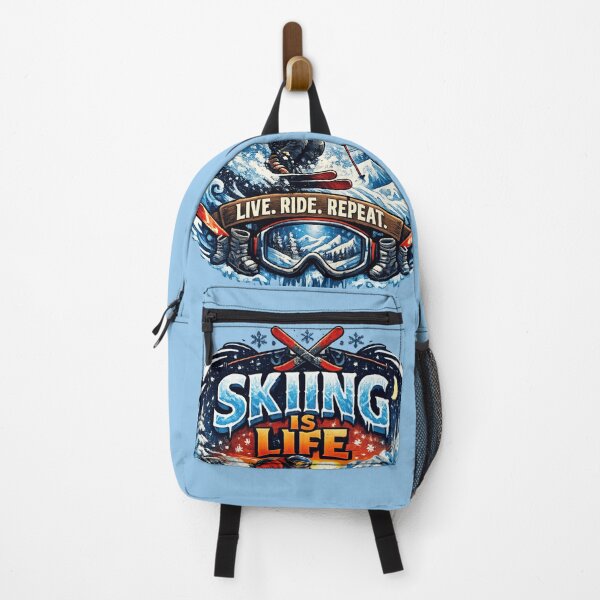 Item preview, Skiing Is Life – Live Ride Repeat Alpine Ski Art designed and sold by Dollette Heaven.