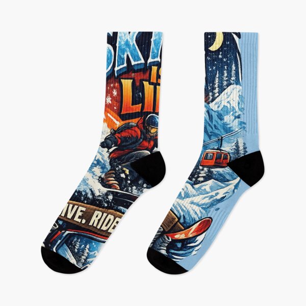 Item preview, Skiing Is Life – Live Ride Repeat Alpine Ski Art designed and sold by Dollette Heaven.