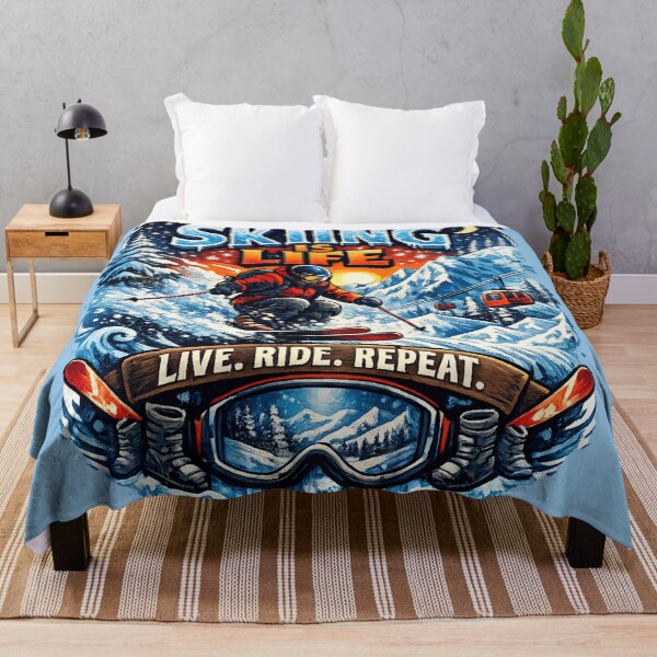 Item preview, Skiing Is Life – Live Ride Repeat Alpine Ski Art designed and sold by Dollette Heaven.