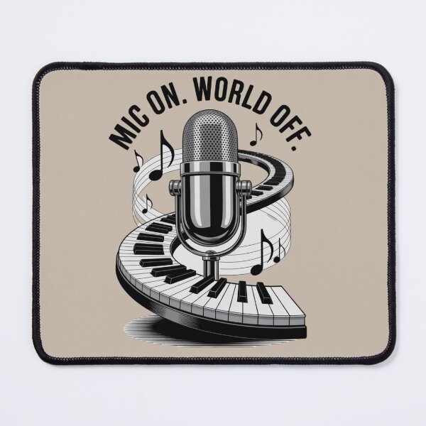 Item preview, retro microphone - vintage mic - classic microphone - singer - vocalist - singing - music lover - music notes - musical notes - treble clef - piano keys - pianist - keyboard instrument designed and sold by JansenGS.