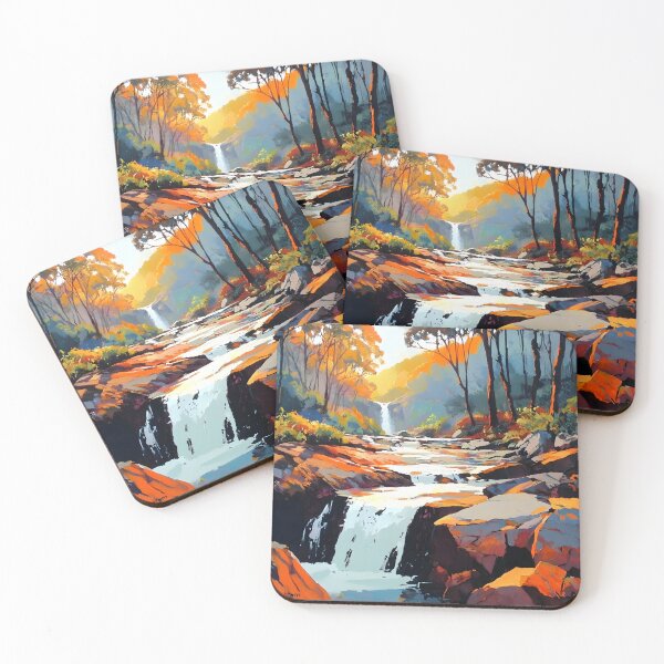 Item preview, Vibrant Landscape Autumn Waterfall Flowing Through Forest designed and sold by Shoot-The-Moon.