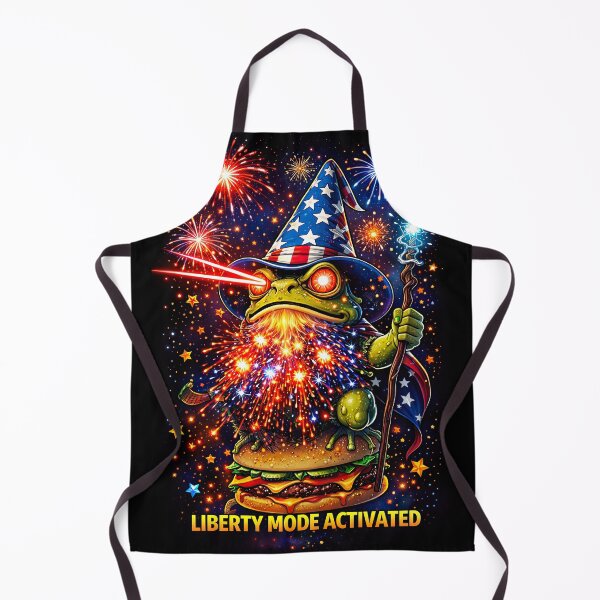 Artikelvorschau, Freiheitsmodus aktiviert – Lustiges patriotisches Frosch-Zauberer-Burger-Meme entworfen und verkauft von Dominik1994.