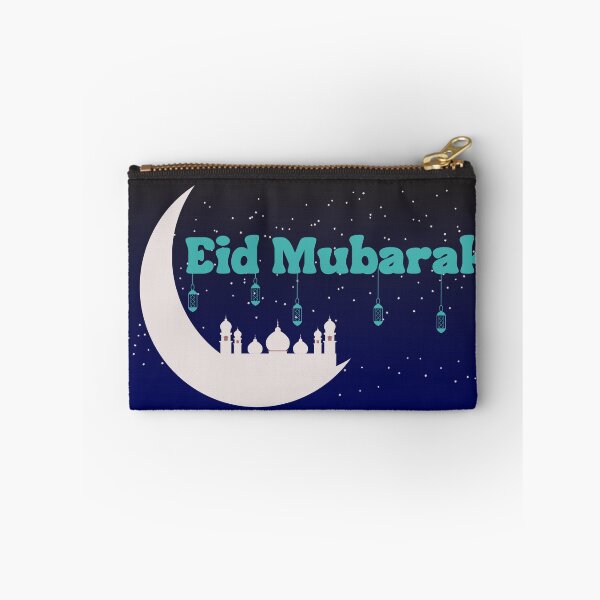 Item preview, Eid Mubarak Typography Design with Crescent Moon and Mosque Silhouette | Islamic Festival Greeting Illustration designed and sold by PixelWaveBD.