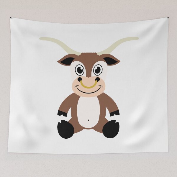 Item preview, Cute Barnyard Longhorn Cow designed and sold by Captain Creative.
