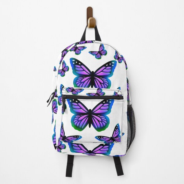 Item preview, Pink butterfly, purple butterfly, teal butterfly, blue monarch butterfly illustration pattern designed and sold by hollycooper.