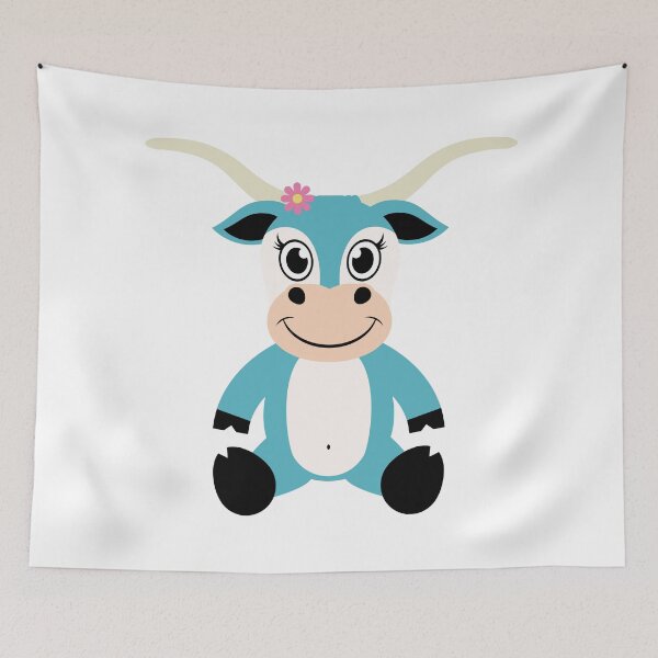 Item preview, Cute Barnyard Longhorn Cow designed and sold by Captain Creative.