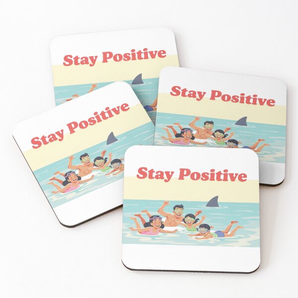 Item preview, Stay Positive – Vintage Beach Shark Parody Design 6 designed and sold by FlamaC.