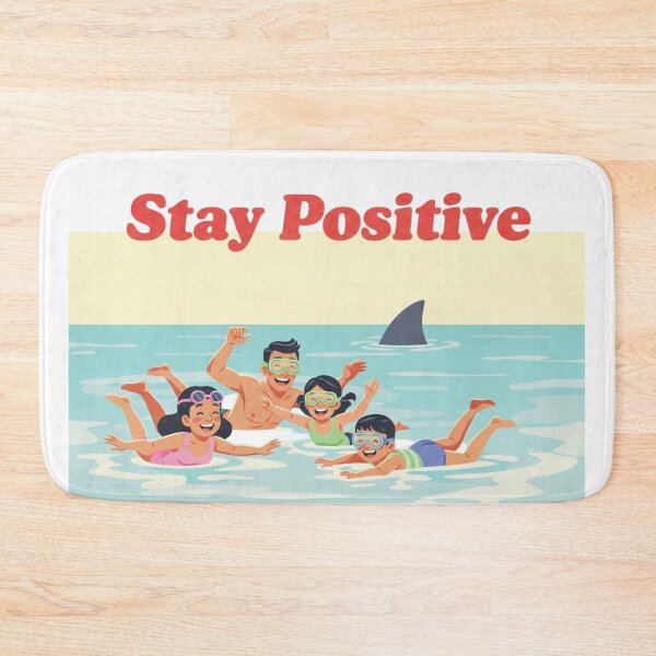 Item preview, Stay Positive – Vintage Beach Shark Parody Design 6 designed and sold by FlamaC.