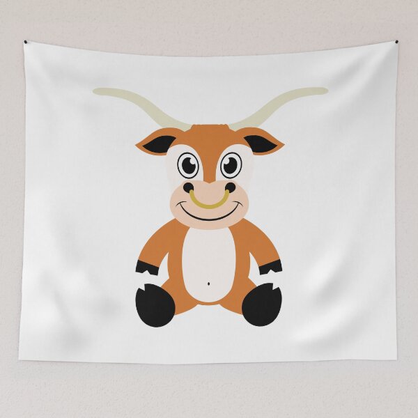 Item preview, Cute Barnyard Longhorn Cow designed and sold by Captain Creative.