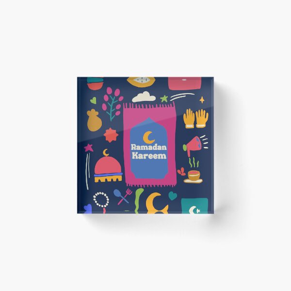 Item preview, Ramadan Kareem Islamic Illustration Design with Prayer Mat, Lantern & Crescent Moon | Muslim Festival Artwork designed and sold by PixelWaveBD.