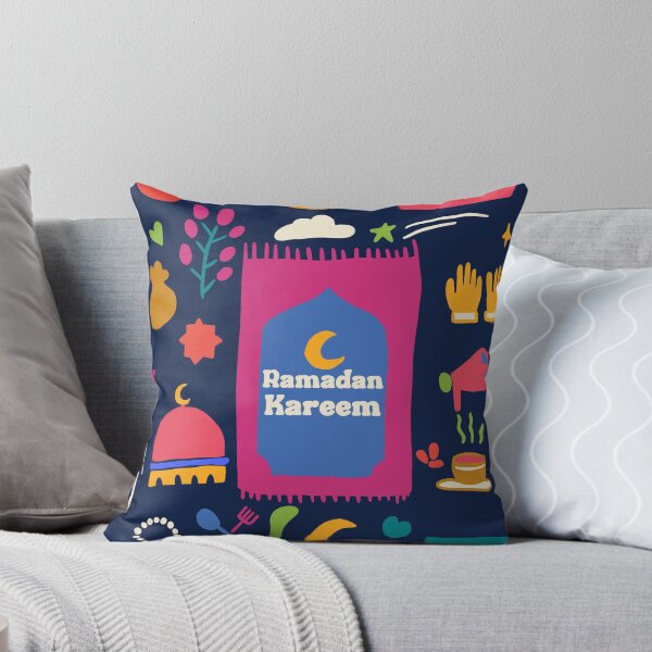 Item preview, Ramadan Kareem Islamic Illustration Design with Prayer Mat, Lantern & Crescent Moon | Muslim Festival Artwork designed and sold by PixelWaveBD.