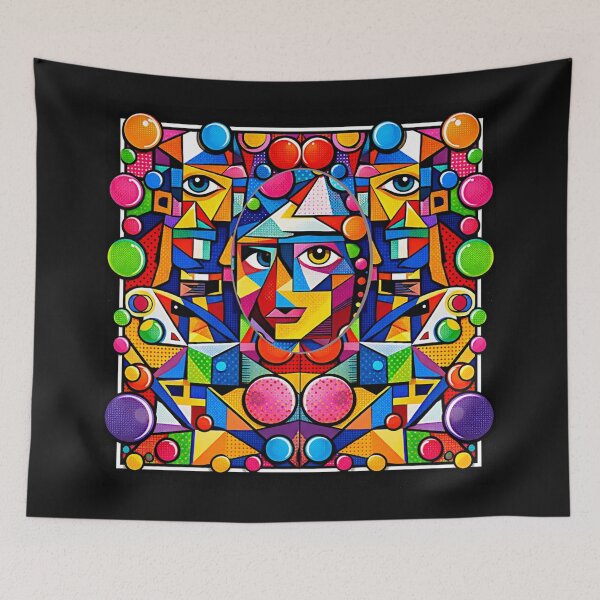 Item preview, Abstract Cubist Faces – Modern Geometric Art #5 designed and sold by Helios Be. Lavsh.