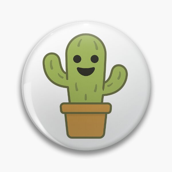Item preview, Smiling Cactus in Pot – Minimal Cartoon Style (No Text) designed and sold by ANiyati.