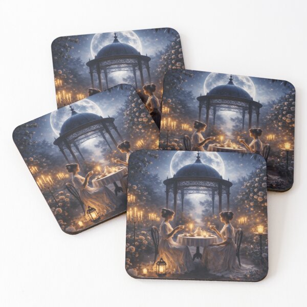 Item preview, Moonlight Rose Garden - Enchanted Fairytale Picnic Art designed and sold by ArtFreshStudio.