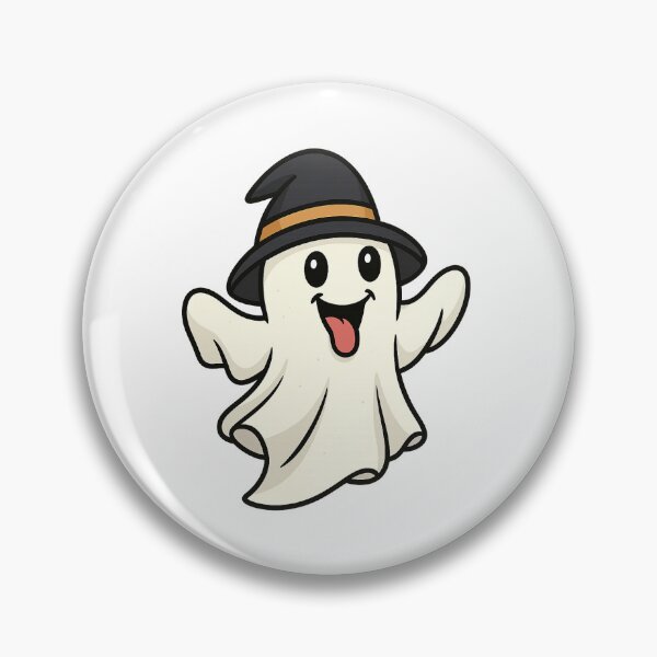 Item preview, Happy Halloween Ghost – Witch Hat & Playful Smile designed and sold by ANiyati.