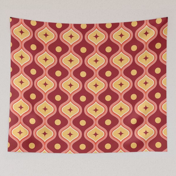 Item preview,  Mid-Century Modern Retro Geometric Waves - Cherry designed and sold by Brianaidesigns.