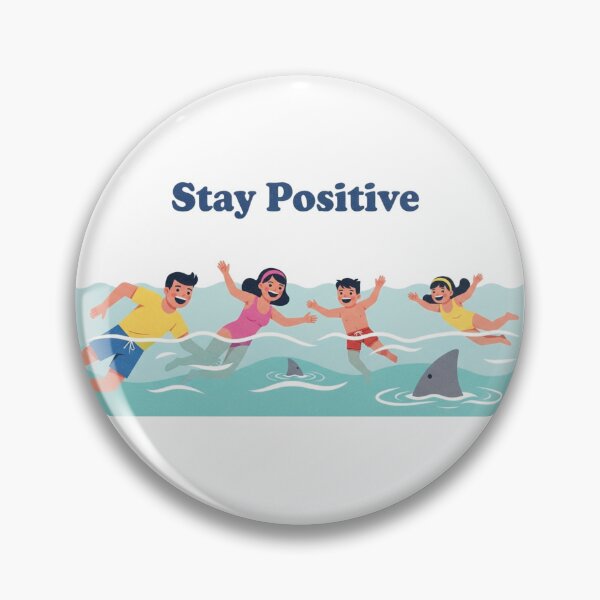 Item preview, Stay Positive – Vintage Beach Shark Parody Design 7 designed and sold by FlamaC.