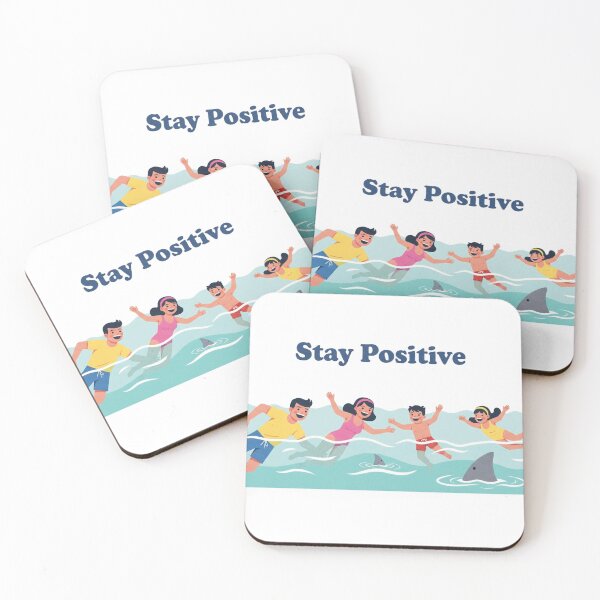 Item preview, Stay Positive – Vintage Beach Shark Parody Design 7 designed and sold by FlamaC.