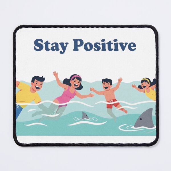 Item preview, Stay Positive – Vintage Beach Shark Parody Design 7 designed and sold by FlamaC.