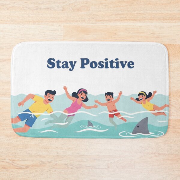 Item preview, Stay Positive – Vintage Beach Shark Parody Design 7 designed and sold by FlamaC.