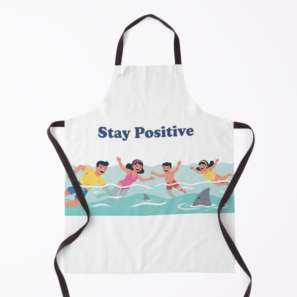 Item preview, Stay Positive – Vintage Beach Shark Parody Design 7 designed and sold by FlamaC.