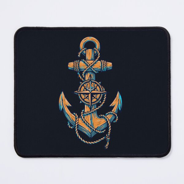 Item preview, Sunset Anchor Compass Nautical Emblem designed and sold by EimSol.