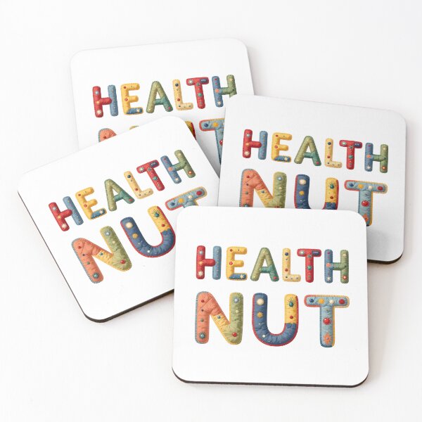 Item preview, HEALTH NUT - IN COLORFUL FAUX LETTERING designed and sold by AlexOBrienArt.