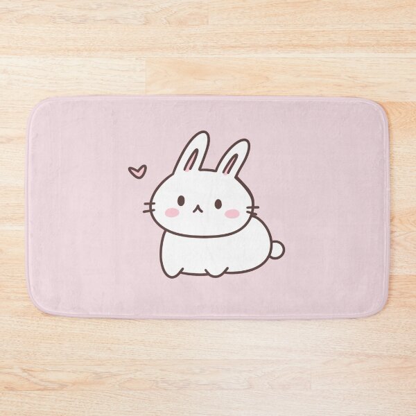 Item preview, Cute Bunny - Kawaii White Rabbit with Heart designed and sold by ShyHomebodyClub.