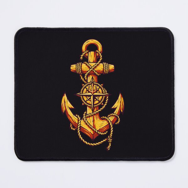 Item preview, Golden Anchor Compass Rope Emblem designed and sold by EimSol.