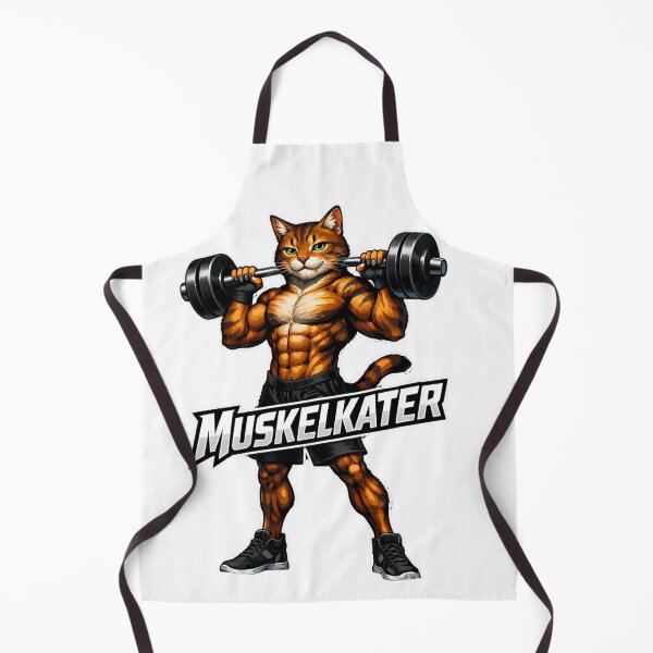 Item preview, Muscle soreness fitness design – Strong cat lifting weights | Fun gym motif for sports fans designed and sold by FrenchieFever.