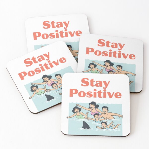 Item preview, Stay Positive – Vintage Beach Shark Parody Design 8 designed and sold by FlamaC.